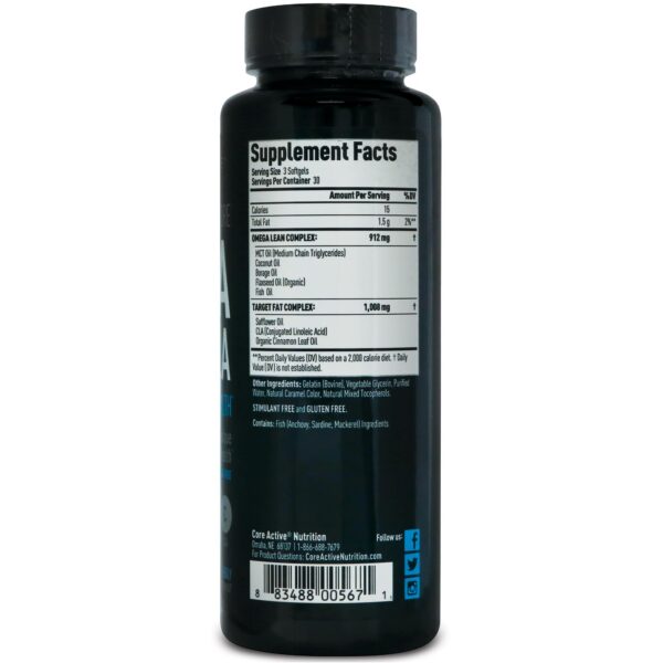 Etiqueta del producto Lean CORE Omega MCT + CLA