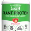 Frente del envase Lean1 proteína vegetal sabor fresa