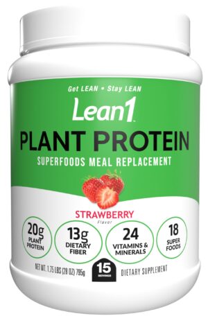Version 1.0.0 Frente del envase Lean1 proteína vegetal sabor fresa