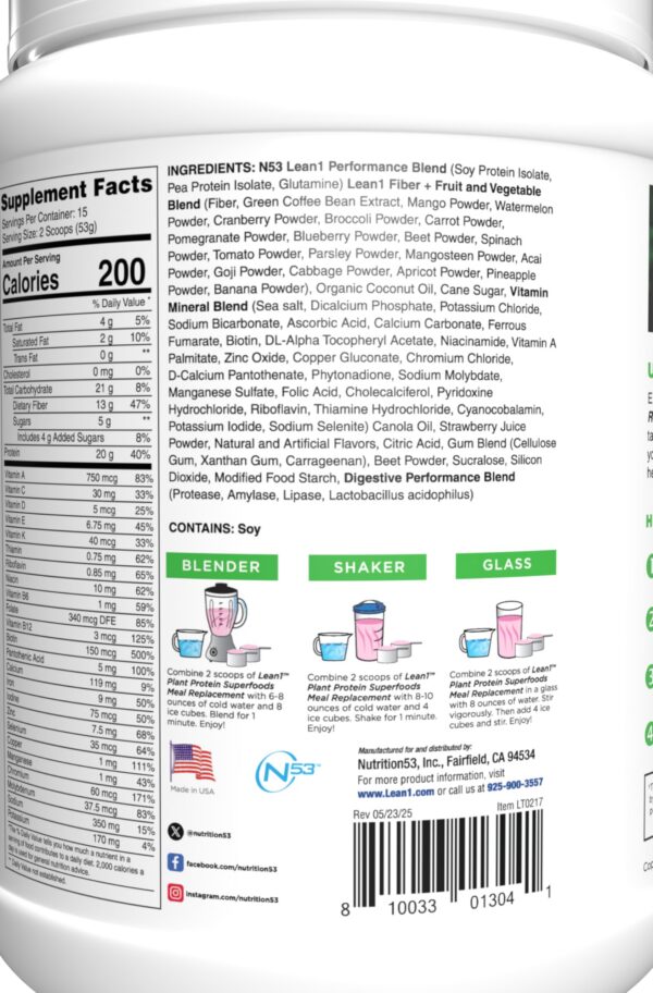Porciones Lean1 15 porciones