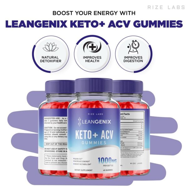 Leangenix Keto ACV gomitas para energía y metabolismo acelerado