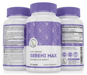 Frasco de LegacyNutra SERINI-MAX 60 cápsulas