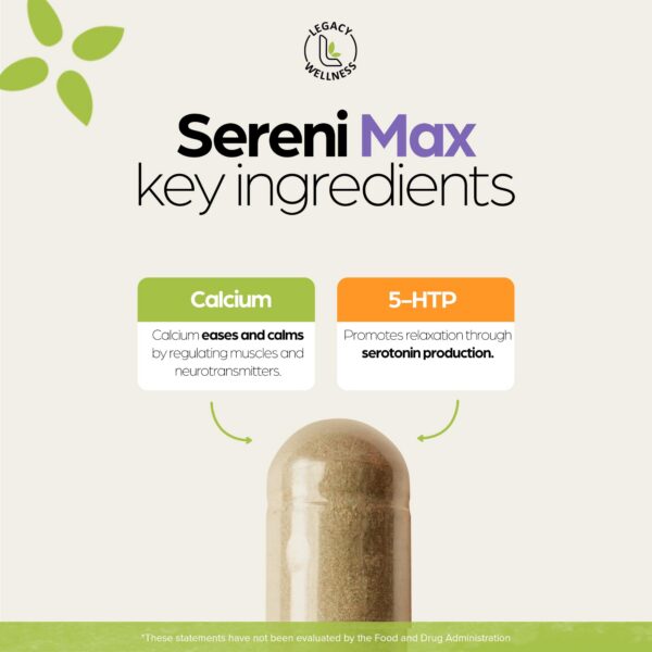 Etiqueta frontal SERINI-MAX 5-HTP calcio