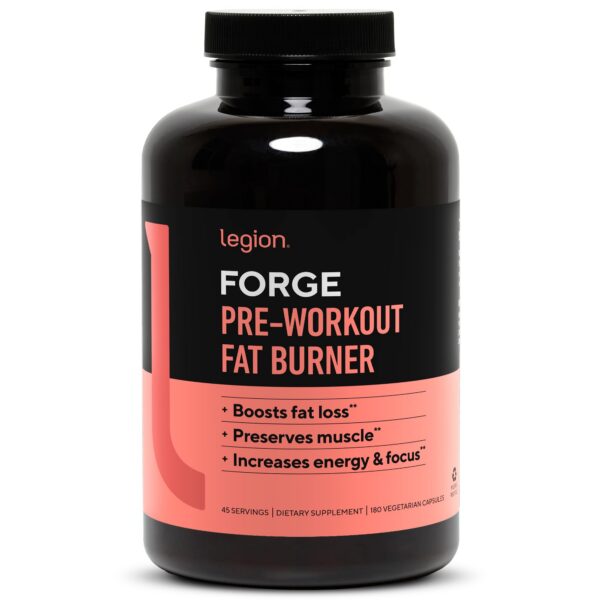 Version 1.0.0 Frasco LEGION Forge Fasted Fat Burner con etiqueta
