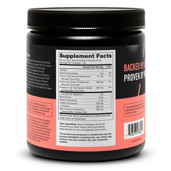 Lista de ingredientes LEGION Pulse Pre-entreno