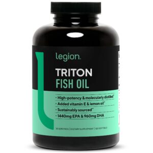 Version 1.0.0 Frontal del envase Legion Triton Fish Oil Capsules