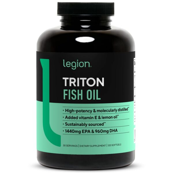 Frontal del envase Legion Triton Fish Oil Capsules