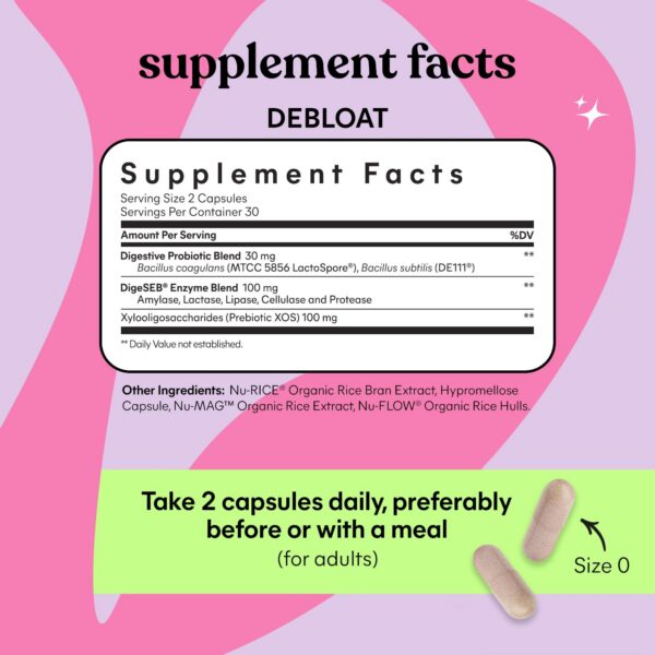 Cápsulas digestivas Lemme Debloat para hombres y mujeres