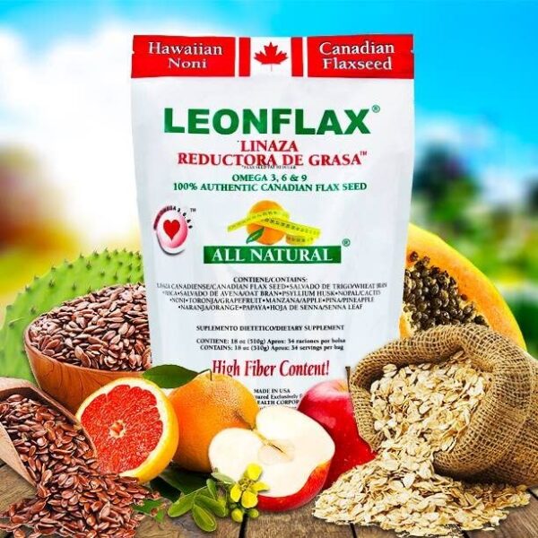 Leonflax suplemento para eliminar colesterol malo y limpieza intestinal