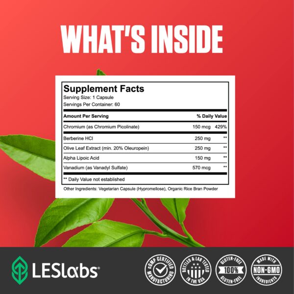 Frasco LES Labs Insulin Health - etiqueta frontal