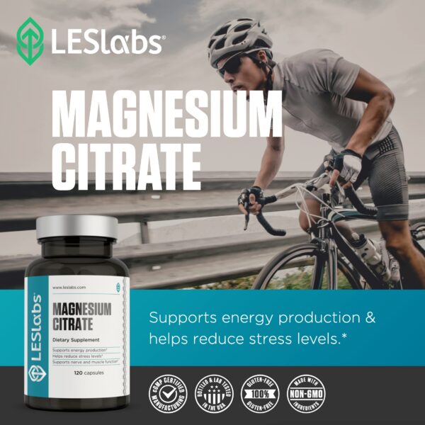 Etiqueta frontal de LES Labs Magnesium Citrate
