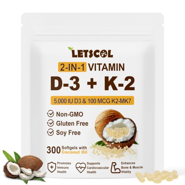 Version 1.0.0 Frasco LETSCOL 2-en-1 D3 K2 en softgel