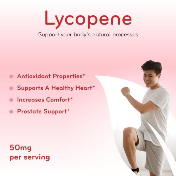 Etiqueta frontal del producto licopeno tomate 50 mg