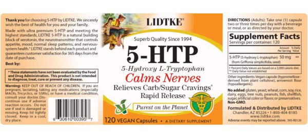 Lidtke 5-HTP cápsulas envase
