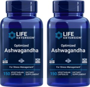 Life Extension Ashwagandha optimizada cápsulas frente etiqueta