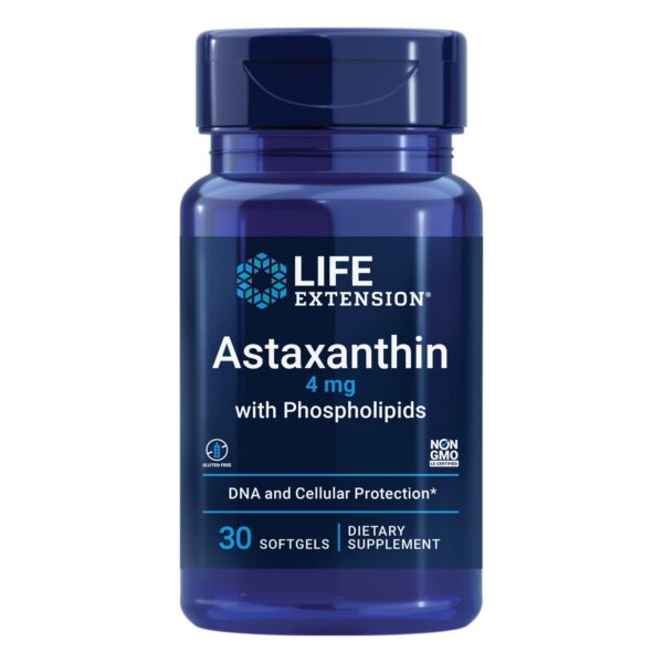 Life Extension Astaxanthin botella y etiqueta