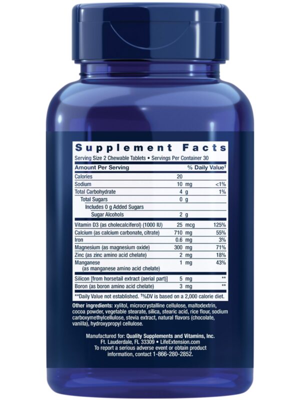 Etiqueta del frasco Life Extension Bone Restore calcio