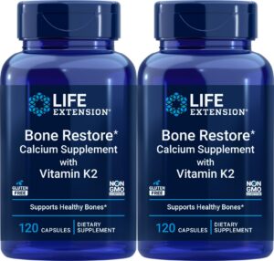 Paquete de suplemento Life Extension Bone Restore con calcio y vitamina K2