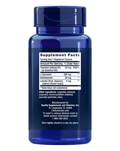 Etiqueta Life Extension Super Carnosine