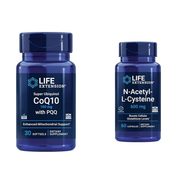 Life Extension CoQ10 ubiquinol frasco frontal