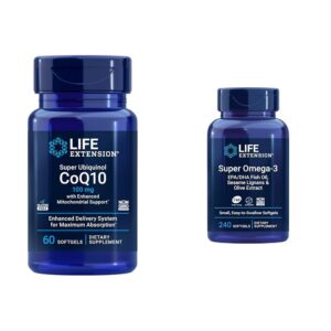 Life Extension CoQ10 ubiquinol omega-3 bottle label