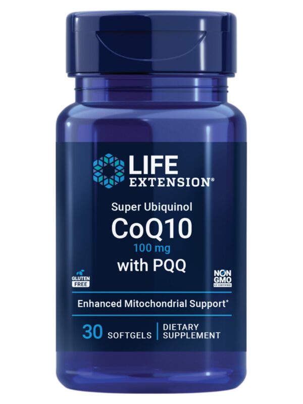Life Extension CoQ10 Ubiquinol con PQQ 30 softgels paquete