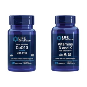 Etiqueta frontal de Life Extension CoQ10 ubiquinol con PQQ