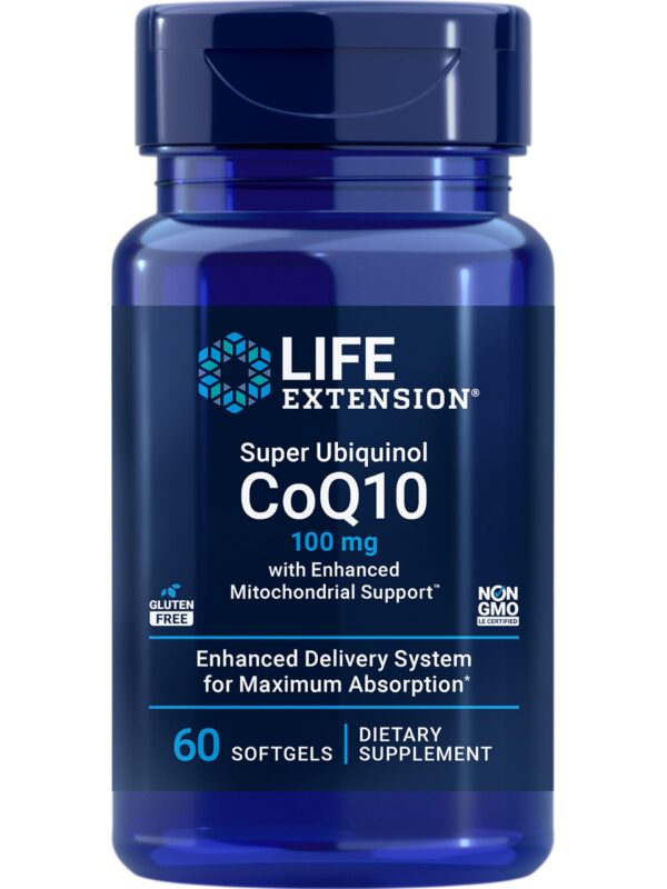Botella suplemento CoQ10 con vitamina D3 Life Extension