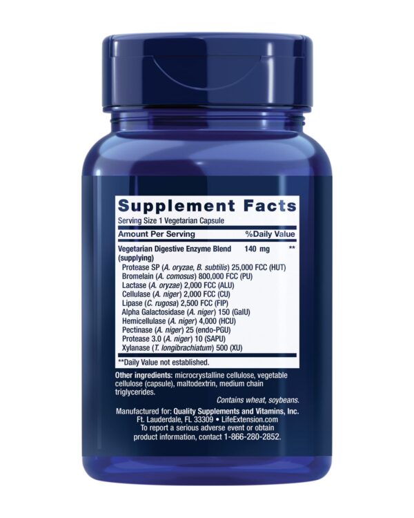 Version 1.0.0 Etiqueta frontal Life Extension Enzimas Digestivas
