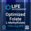 Version 1.0.0 Life Extension Folato Optimizado etiqueta