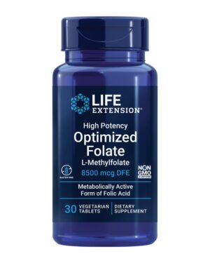 Etiqueta Life Extension folato 5-MTHF 8500mcg DFE