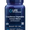 Frente del envase Life Extension extracto crucíferos resveratrol