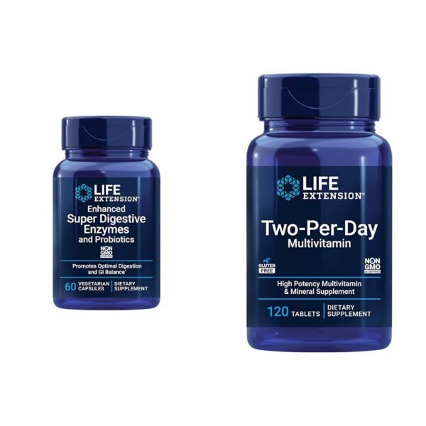 Frente del envase Life Extension con enzimas digestivas