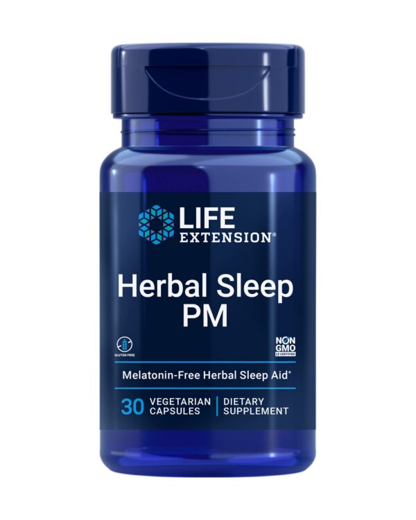 Life Extension Herbal Sleep PM envase frontal 30 cápsulas