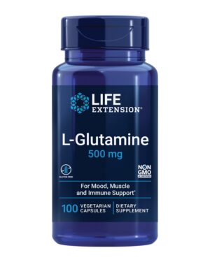 Frasco de Life Extension L-Glutamine 500 mg