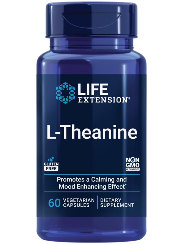 Frente del envase Life Extension L-Theanine NAC