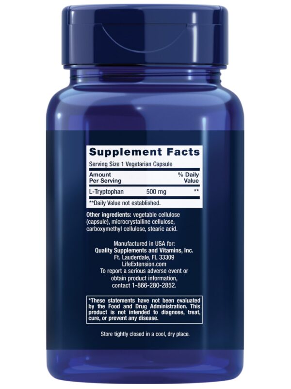 Cápsulas vegetarianas Life Extension L-Tryptophan