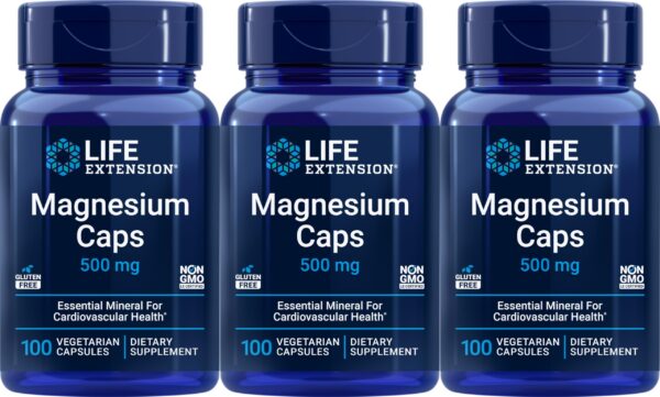 Frasco de Life Extension Magnesio 500 mg