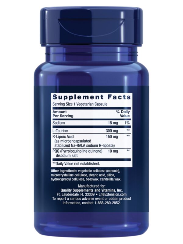 Etiqueta frontal suplemento Life Extension Mitochondrial Basics