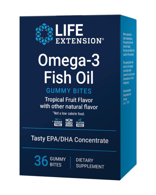 Gomitas Life Extension Omega-3 frente al envase