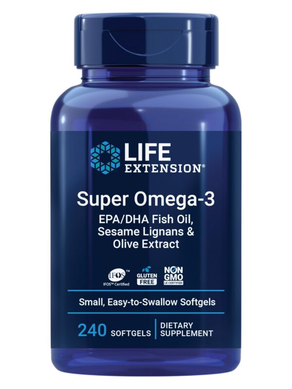 Frasco Life Extension Omega-3 240 cápsulas