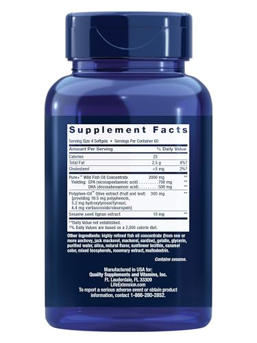 Etiqueta Life Extension Omega-3