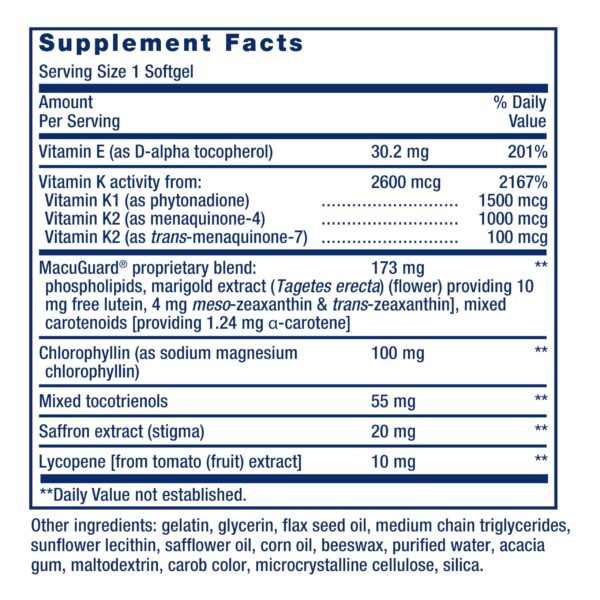 Etiqueta lateral Life Extension Once-Daily Health Booster