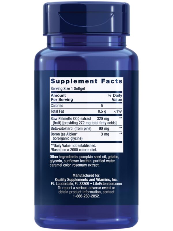Version 1.0.0 Frasco Life Extension PalmettoGuard para salud prostática