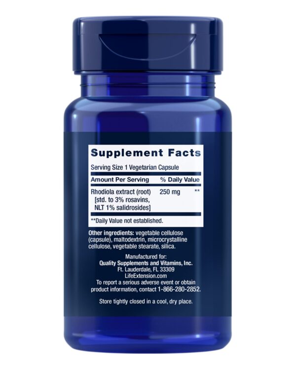 Cápsulas en frasco Life Extension Rhodiola