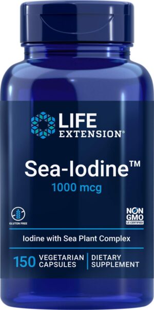 Sea-Iodine Life Extension frasco y etiqueta frontal
