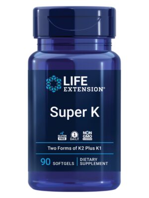 Frasco marron de Life Extension Super K