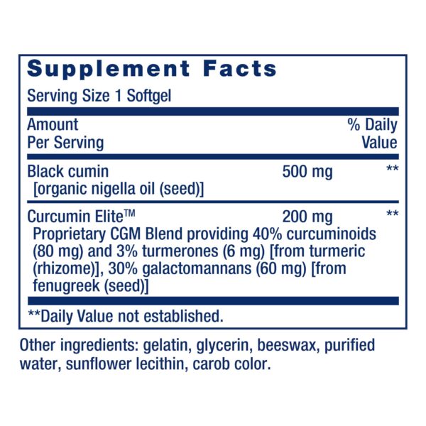 Suplemento Life Extension aceite comino negro para salud inmunológica