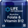 Life Extension suplemento folato y vitamina B12 cápsulas