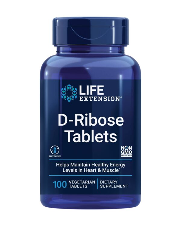 Life Extension tabletas D-Ribosa con calcio para energía y músculos